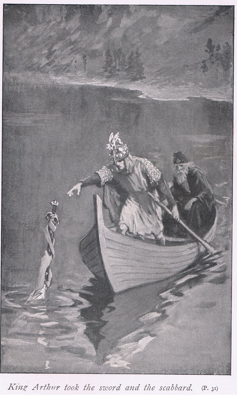 Kong Arthur tog sværdet og skeden af William Henry Margetson