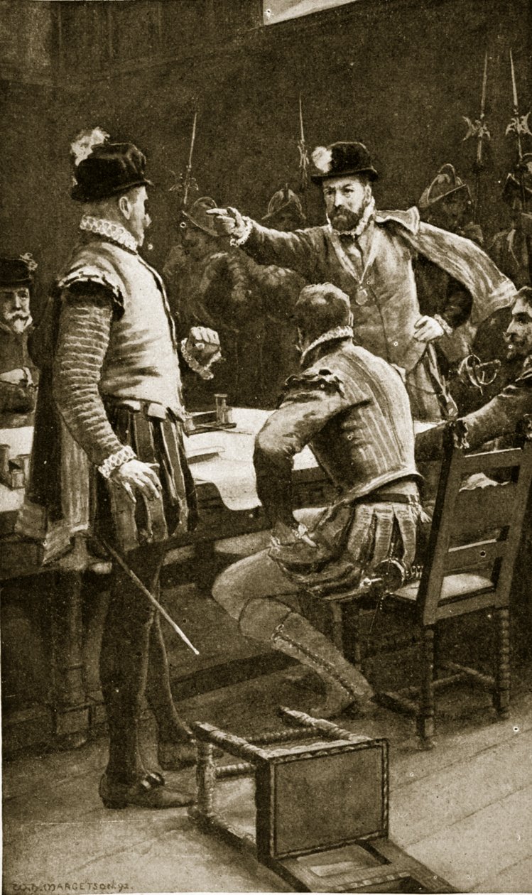 Regent Moray arresterer sine fjender, 1569, illustration fra 