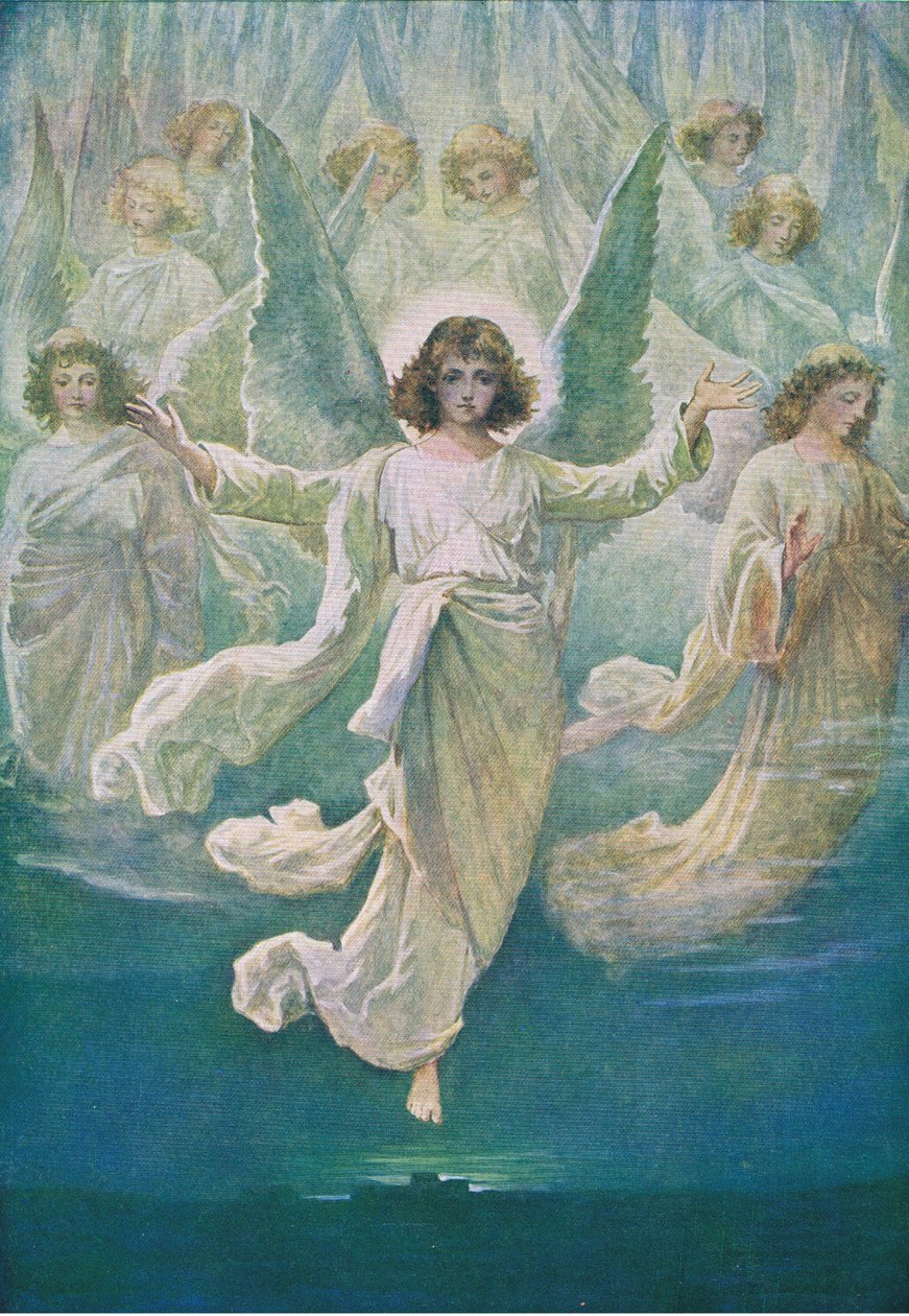 Englekoret, fra The Bible Picture Book udgivet af Thomas Nelson, ca.1950 af William Henry Margetson