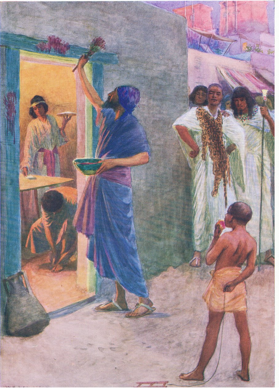 Den første påske, fra The Bible Picture Book udgivet af Thomas Nelson, ca.1950 af William Henry Margetson