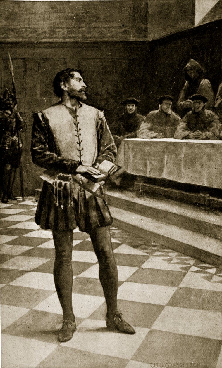 Retssagen mod Adam Wallace, 1550, illustration fra 