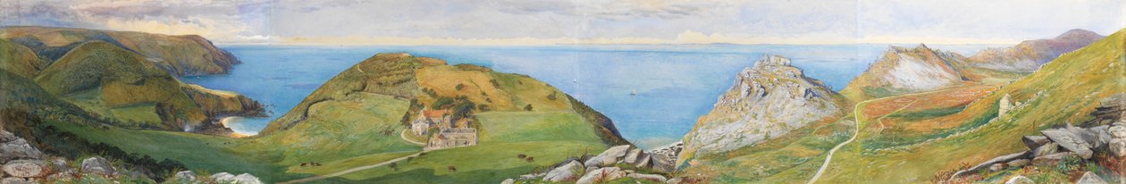 The Valley of the Rocks (wc og gouache forhøjet med hvid) af William Henry Millais