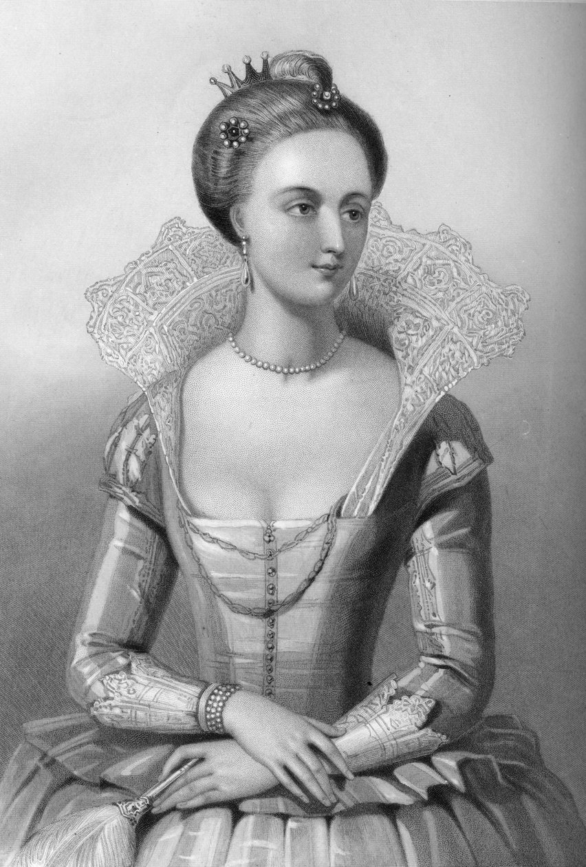 Anne af Danmark 1665-1714, dronningekonsort af kong James I, 1851. af William Henry Mote