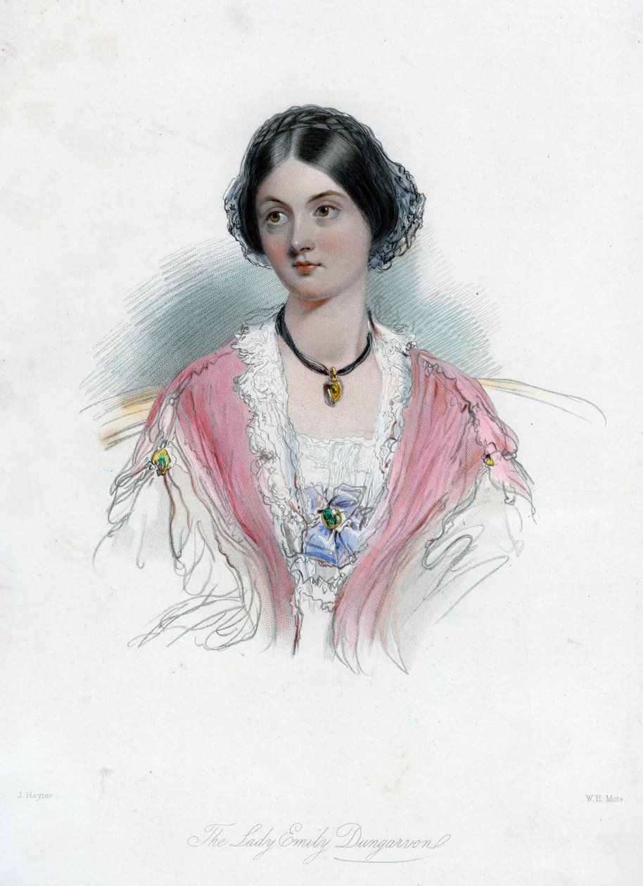Lady Emily Dungarvon, 1800-tallet. af William Henry Mote
