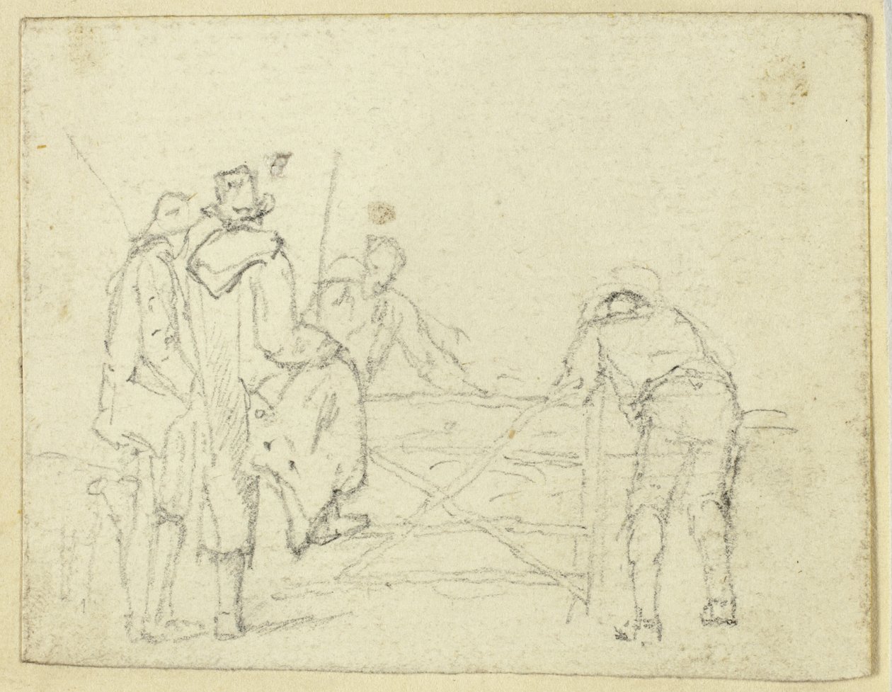Fem figurer ved porten af William Henry Pyne