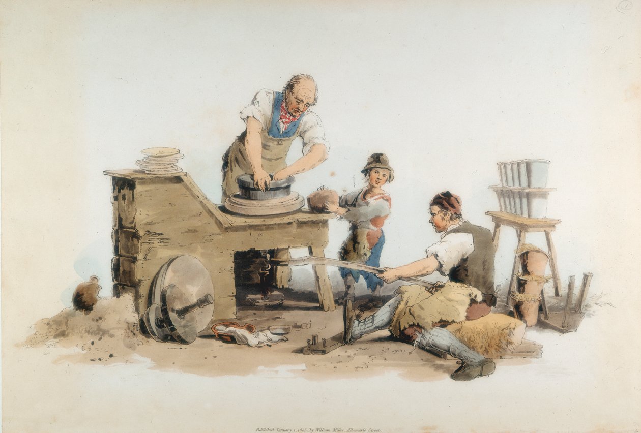 Fremstilling af urtepotter, 1808 af William Henry Pyne