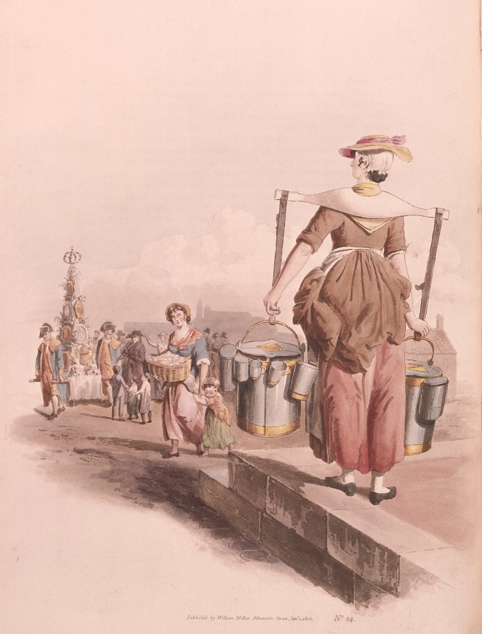 Mælkepige, 1808 af William Henry Pyne