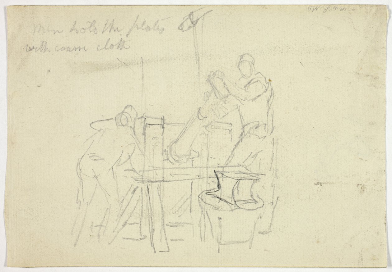 To mænd, der arbejder ved en maskine af William Henry Pyne