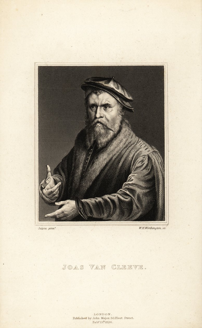 Portræt af Joos van Cleve, maler aktiv i Antwerpen, omkring 1485-1540 af William Henry Worthington