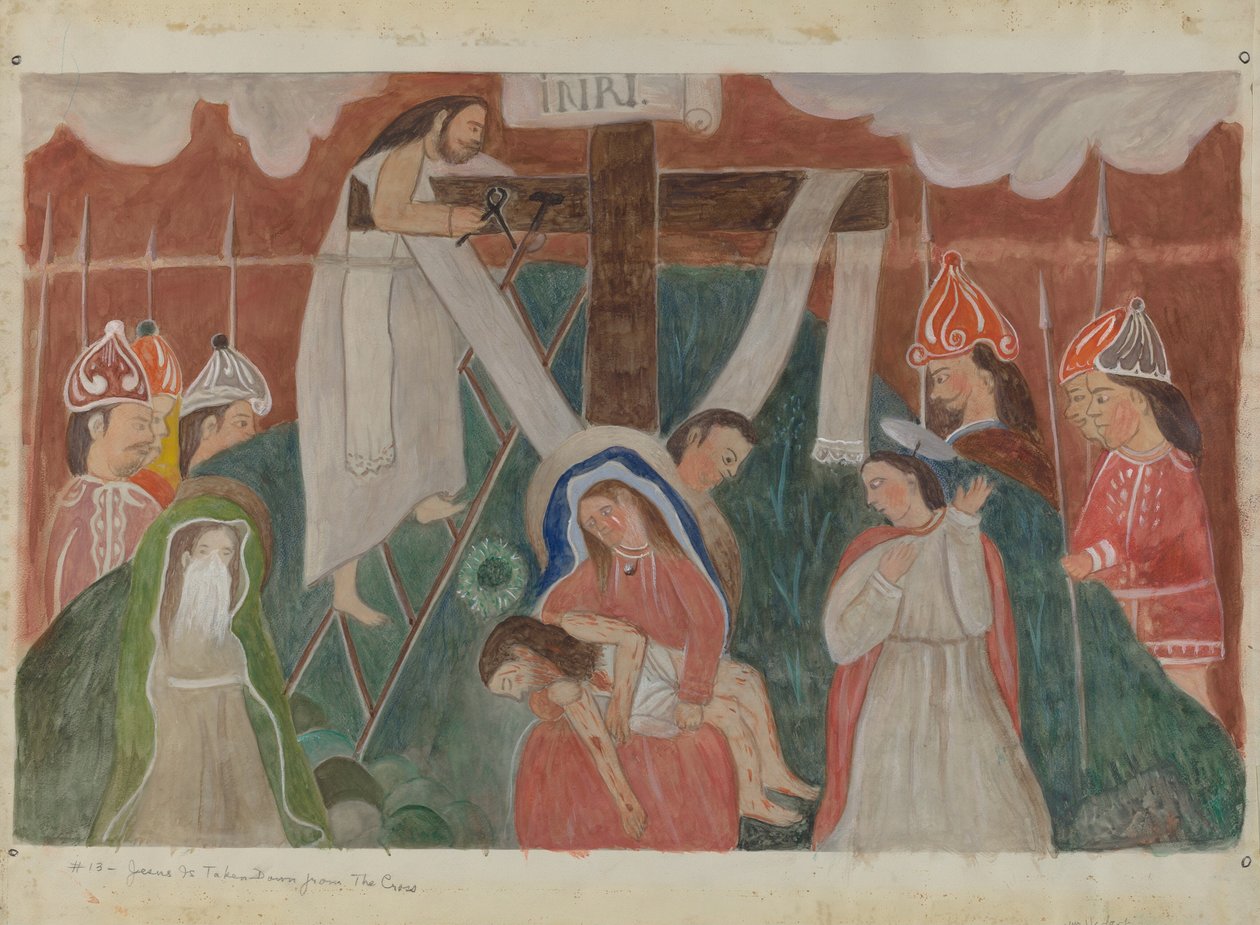 Korsets station nr. 13: Jesus tages ned fra korset, ca. 1936. af William Herbert