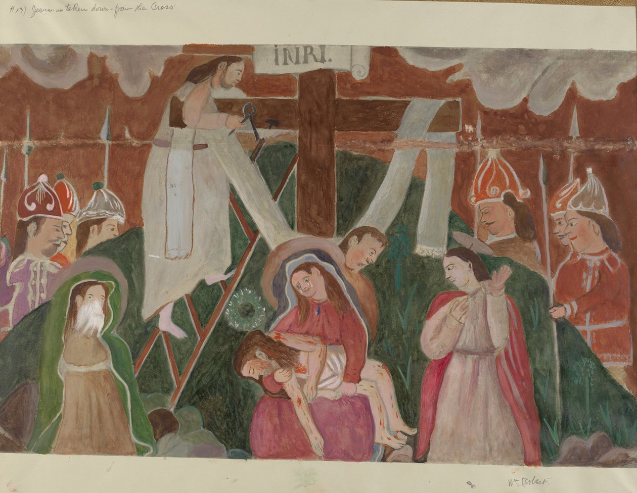 Korsets station nr. 13: Jesus tages ned fra korset, ca. 1936. af William Herbert