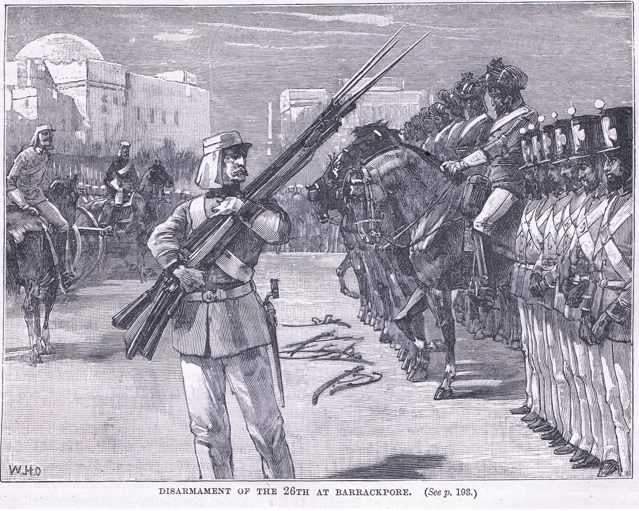 Nedrustning af den 26. ved Barrackpore 1857 e.Kr af William Heysham Overend