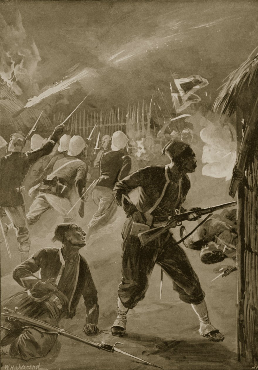 Det var et natangreb, og fjenden havde fanget dem i lur, illustration fra 