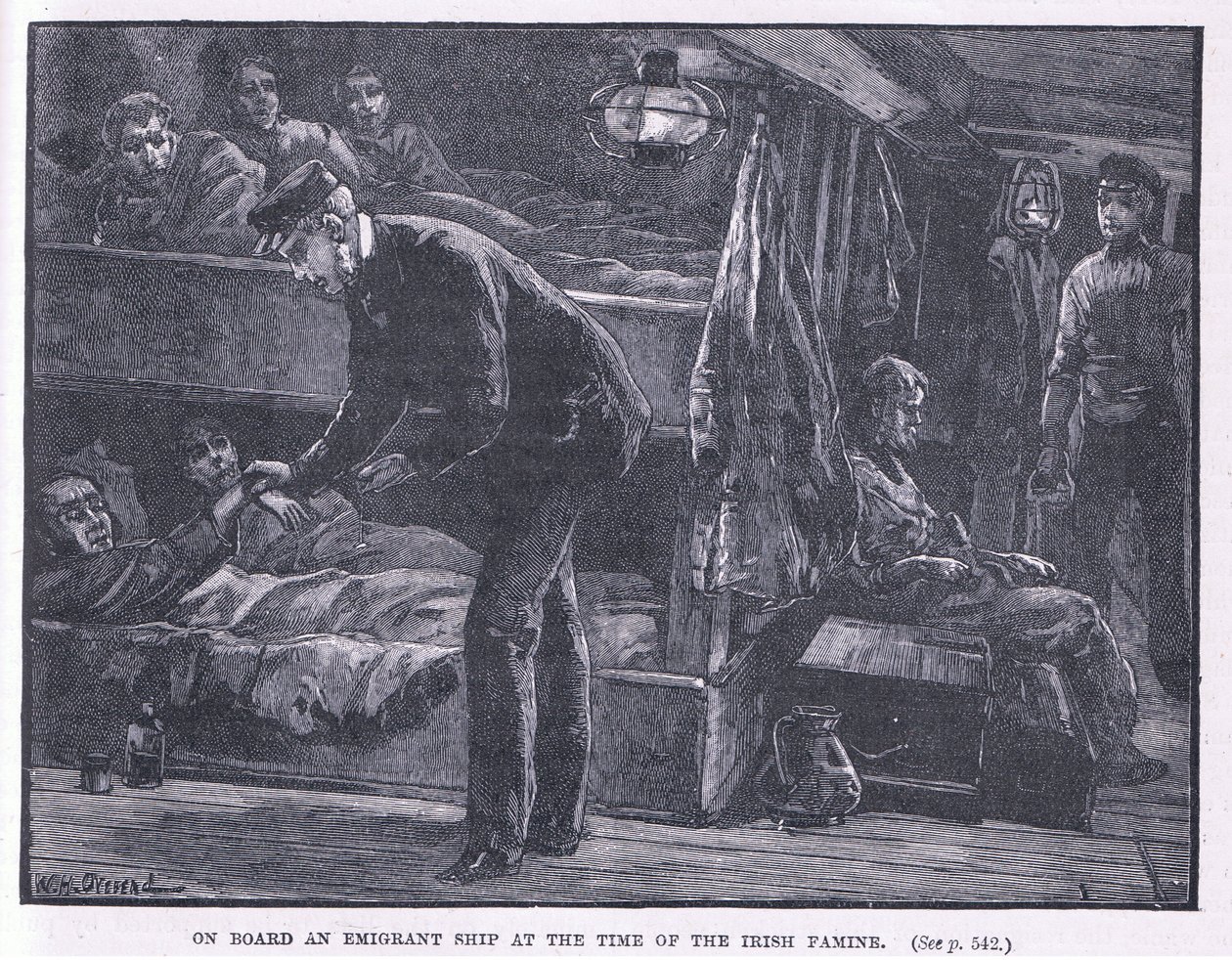 Om bord på et emigrantskib på tidspunktet for den irske hungersnød AD 1846 af William Heysham Overend