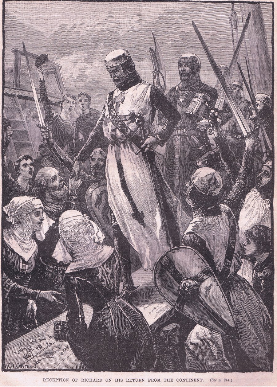 Modtagelse af Richard ved hans hjemkomst fra kontinentet 1194 e.Kr af William Heysham Overend