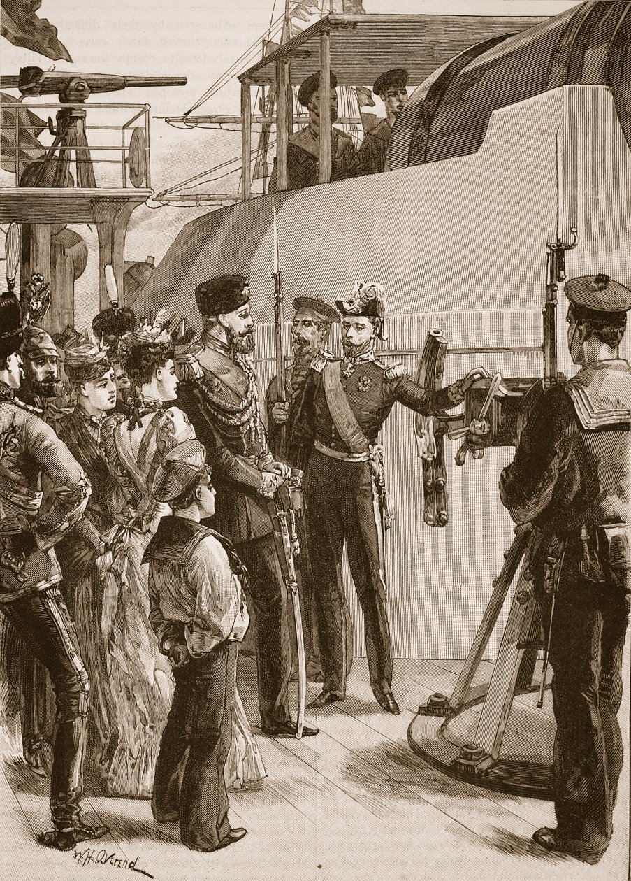 Den franske flåde i Cronstadt: zarens besøg, 1891, illustration fra 