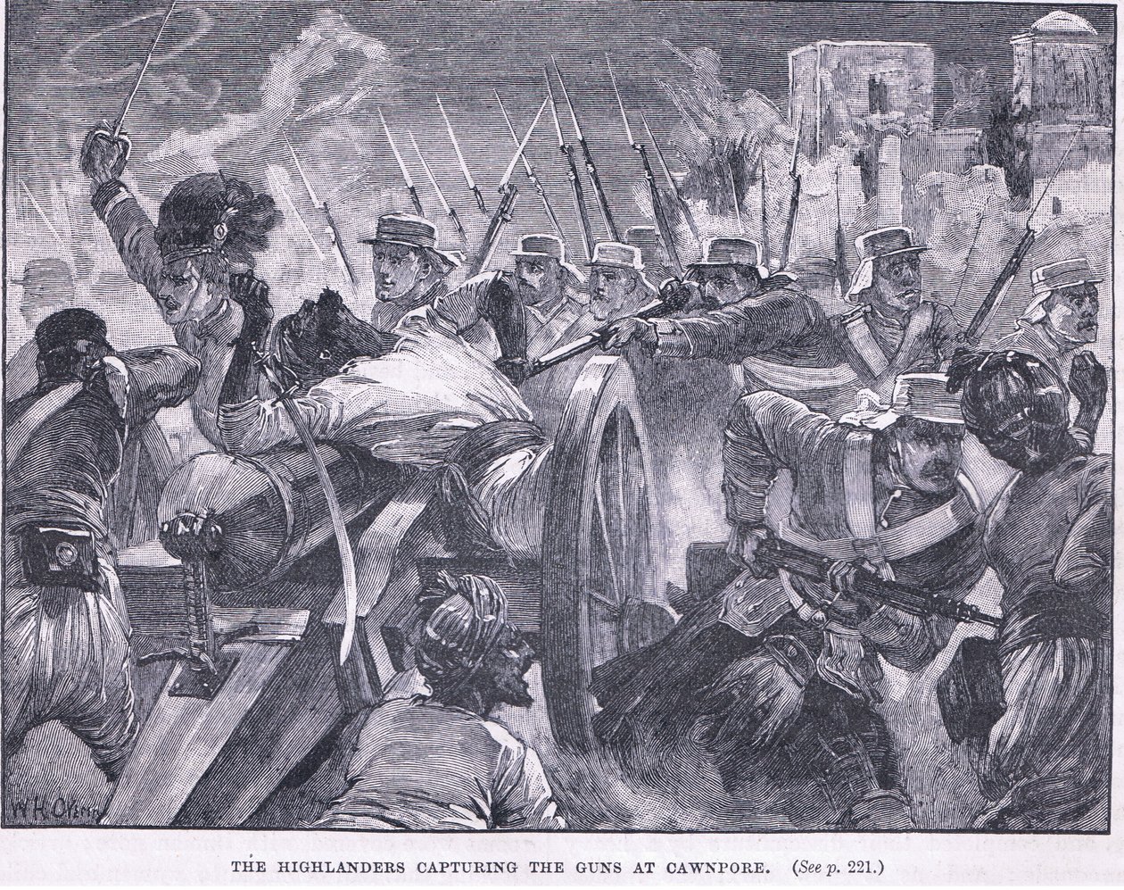 Highlanders erobrede Cawnpore 1857 AD af William Heysham Overend