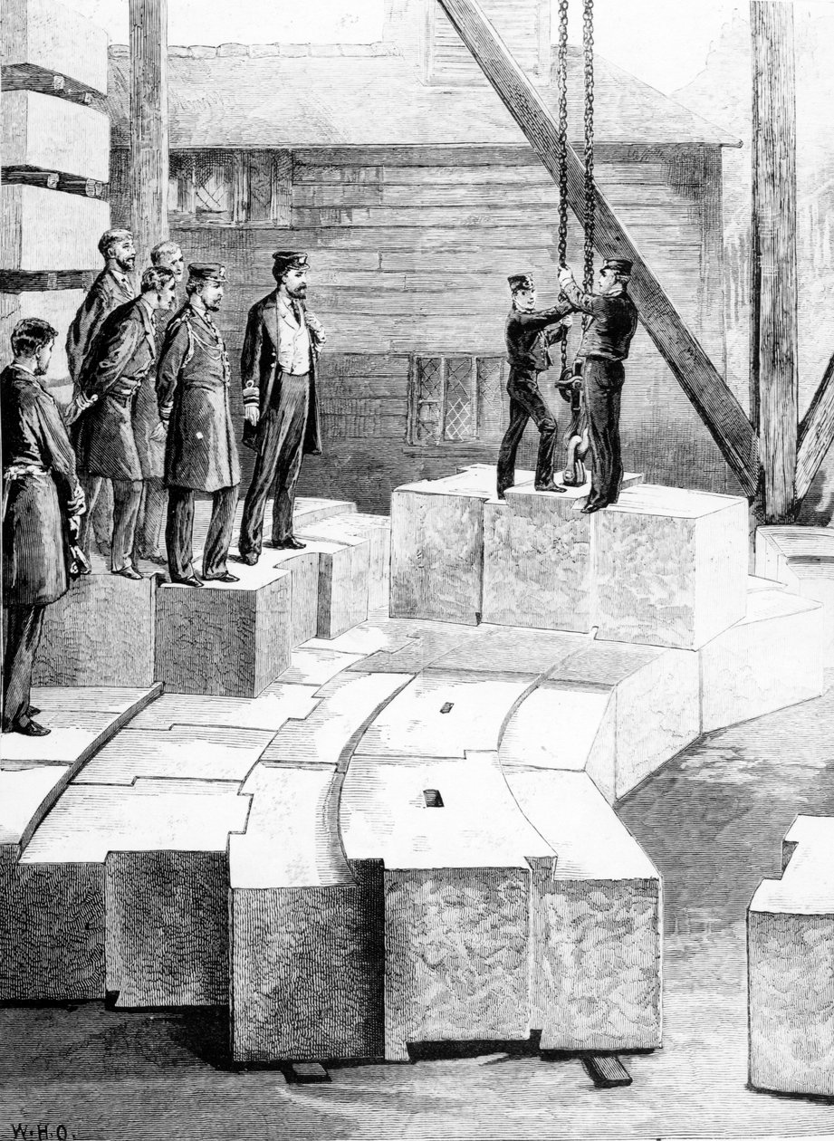 The New Eddystone Lighthouse: The Stone-Cutting Establishment at Oreston, illustration fra 
