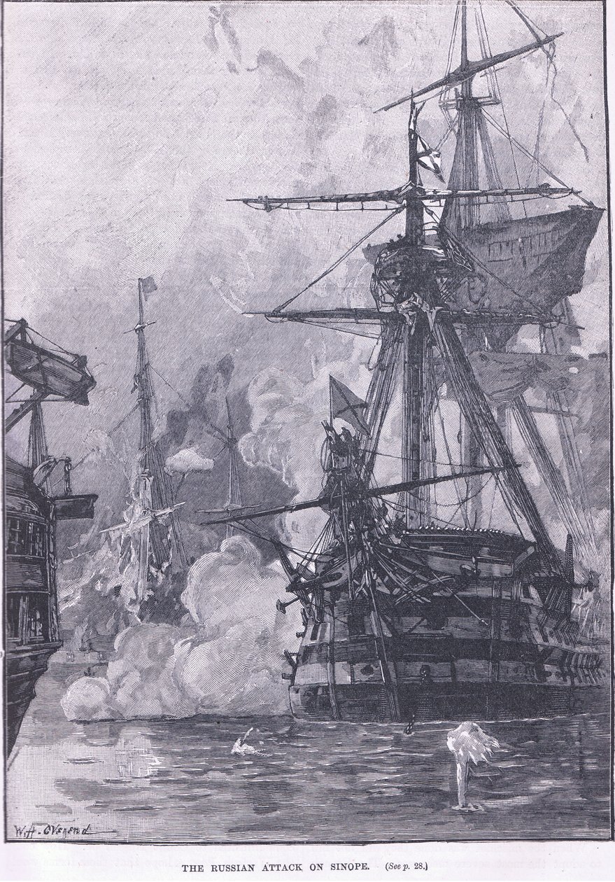 Det russiske angreb på Sinope 1853 e.Kr. af William Heysham Overend