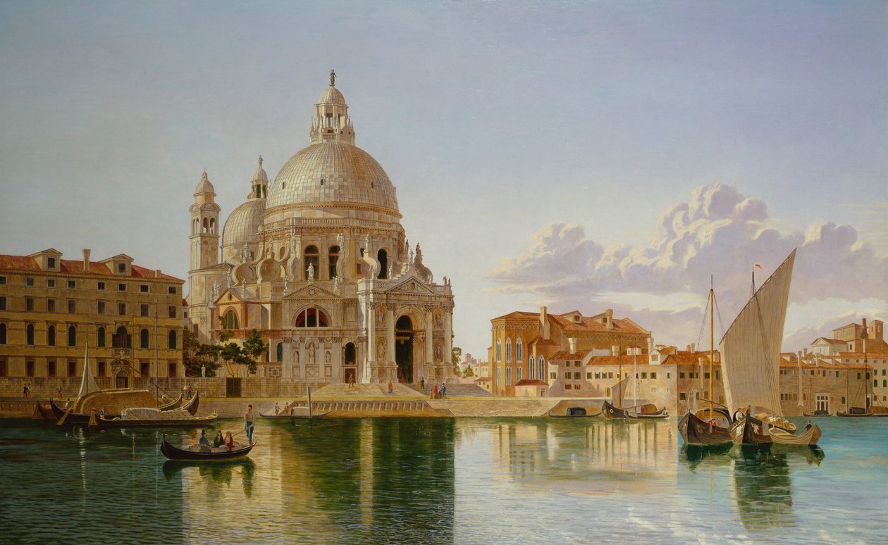 Santa Maria Della Salute, Venedig (olie på lærred) af William Hickling Burnett