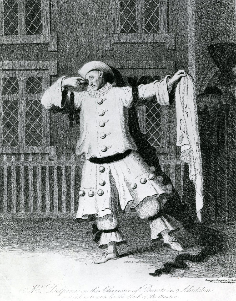 Delphini i rollen som Pierot i Aladdin, 1780-1790 af William Hincks