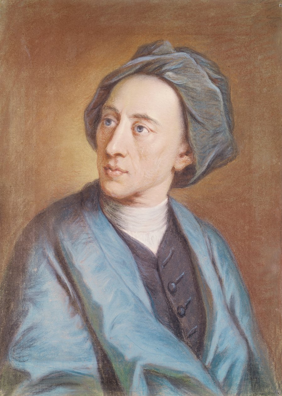 Portræt af Alexander Pope (1688-1744), ca. 1739-84 (pastel på papir) af William Hoare