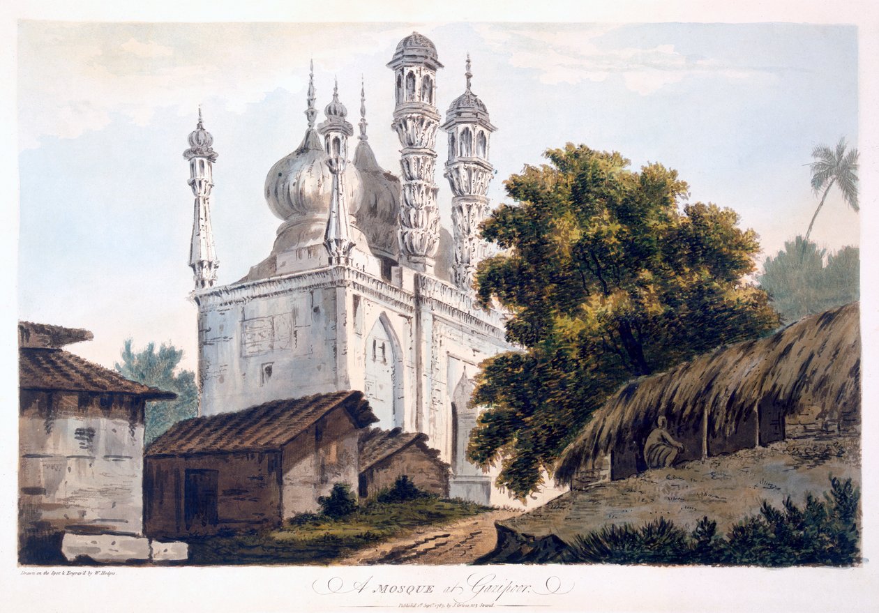 En moské i Gazipoor, 1787 (akvatint) (se også 179847) af William Hodges