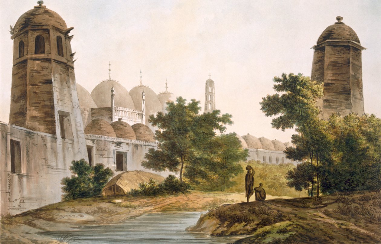 En udsigt over Cuttera bygget af Jaffeir Cawn på Muxadavad, pub. 1785-88. af William Hodges
