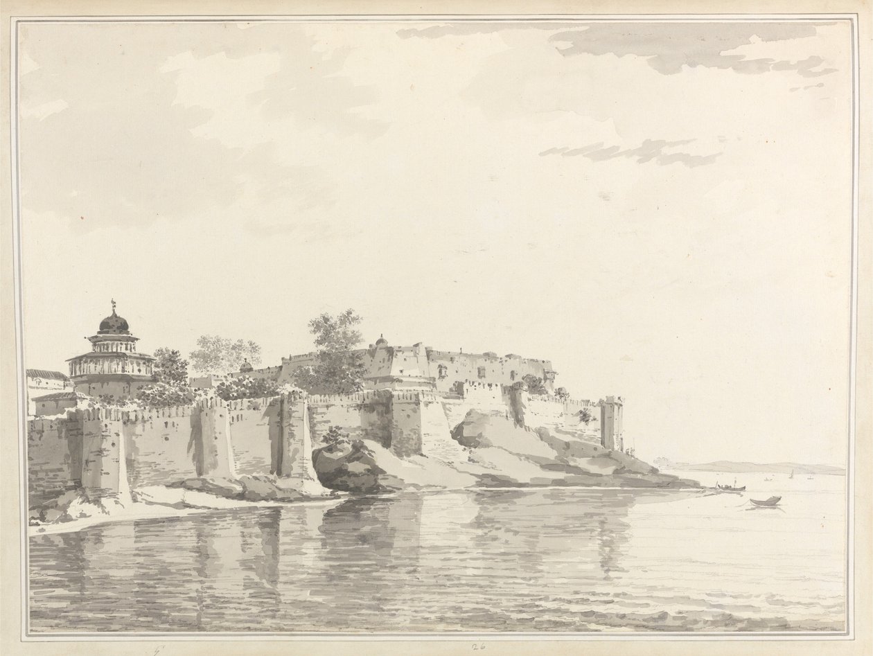 Udsigt over fortet i Allahabad af William Hodges