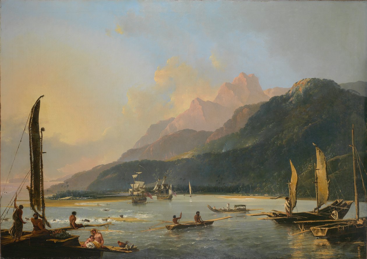 [Udsigt over Maitavie Bay, [på øen] Otaheite [Tahiti]. af William Hodges