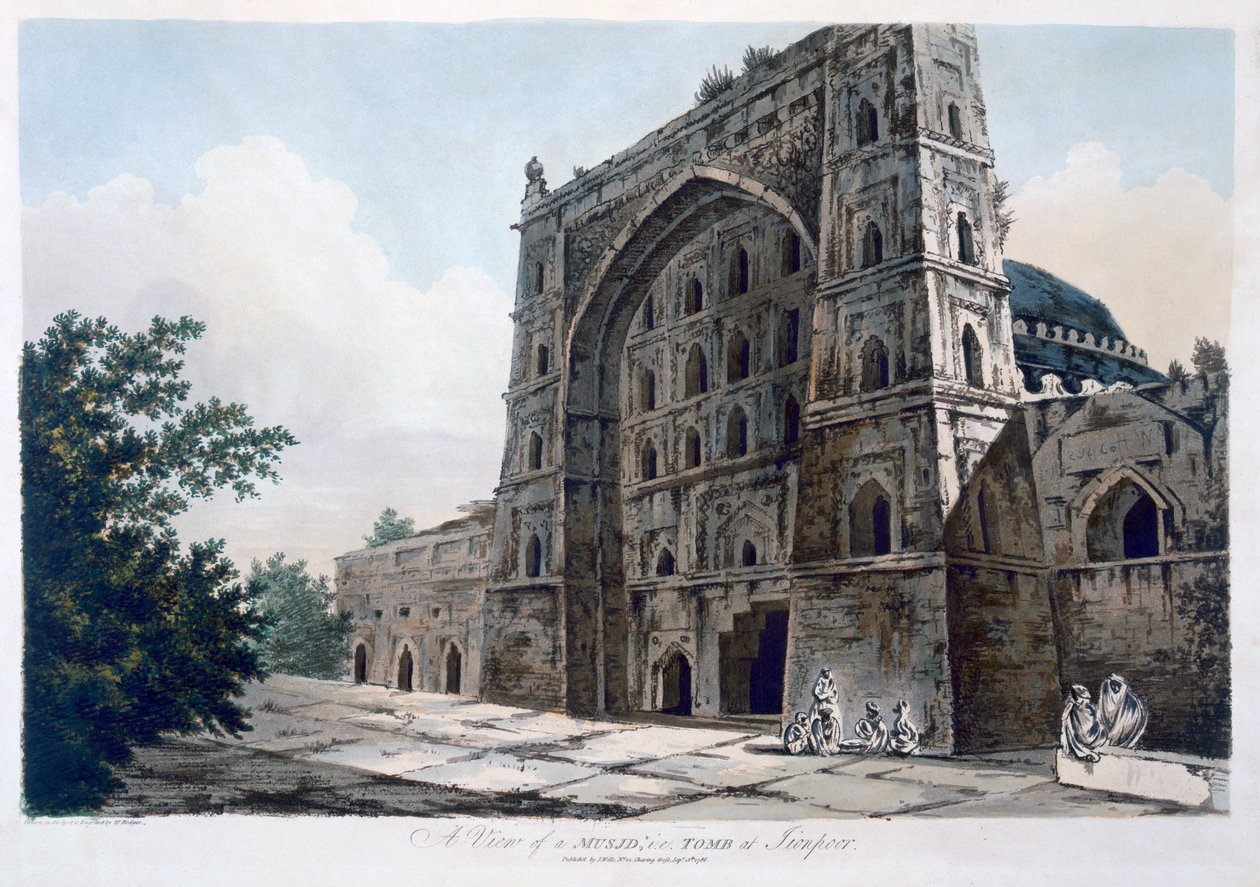 Masjid i Jaunpur, 1786 (akvatint) af William Hodges