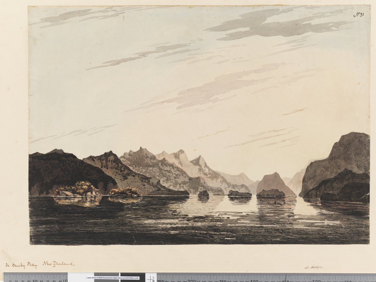 Side 31 I Dusky Bay, New Zealand af William Hodges