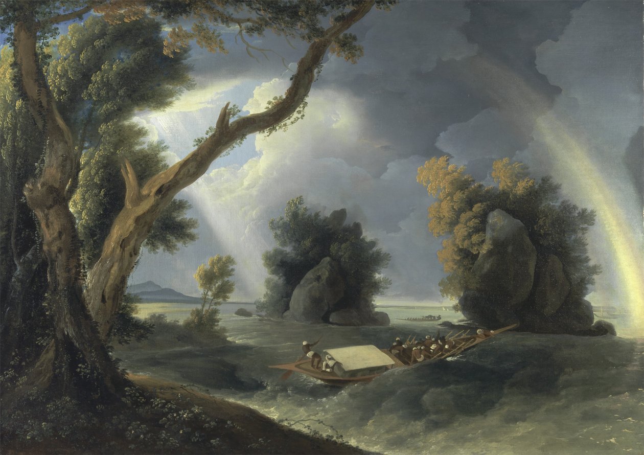 Storm on the Ganges, med Mrs Hastings nær Colgon Rocks, ca. 1790 (olie på lærred) af William Hodges