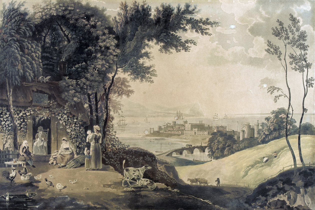 Konsekvenserne af fred, en bukolisk scene af William Hodges