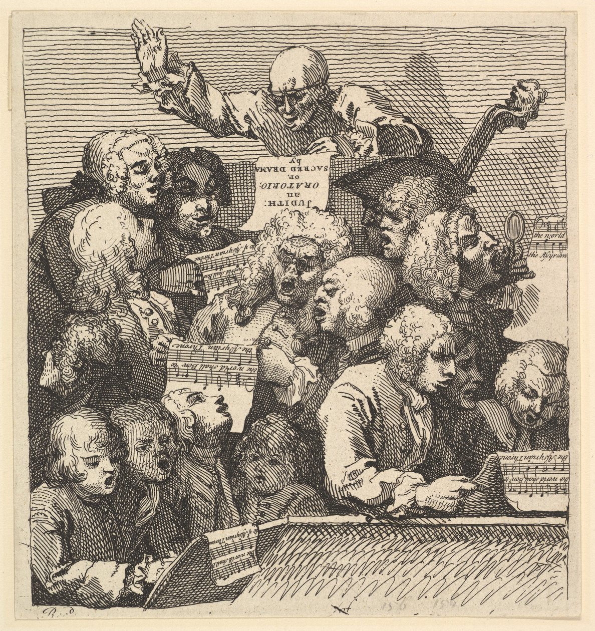 A Chorus of Singers, or The Oratorio, december 1732. af William Hogarth