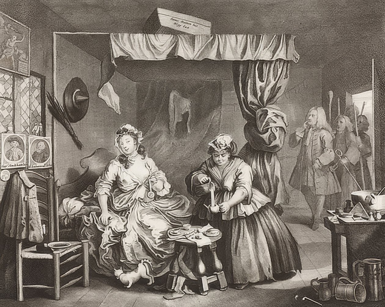 En skøge?S Fremskridt / En hores vej, ark 3: Anholdelsen. 1732 af William Hogarth
