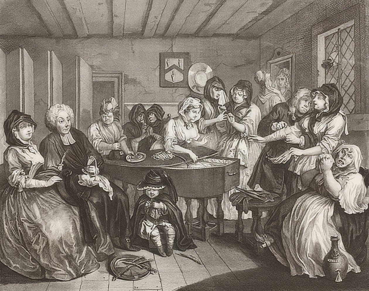 En skøge?S Fremskridt / En hores vej. Blad 6: Begravelsen. 1732 af William Hogarth