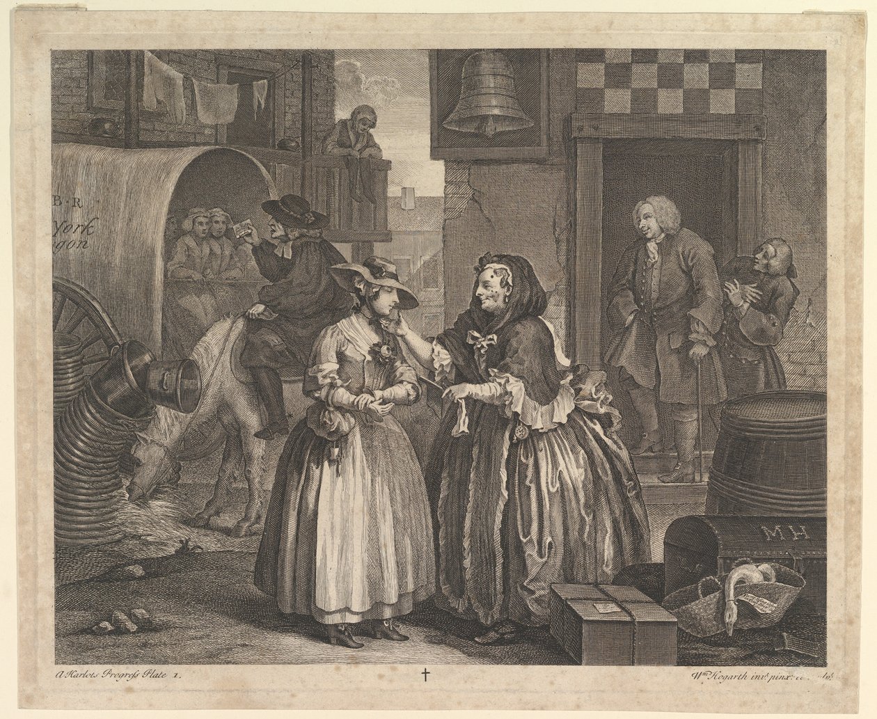 En skøgefremgang, tavle 1, april 1732. af William Hogarth