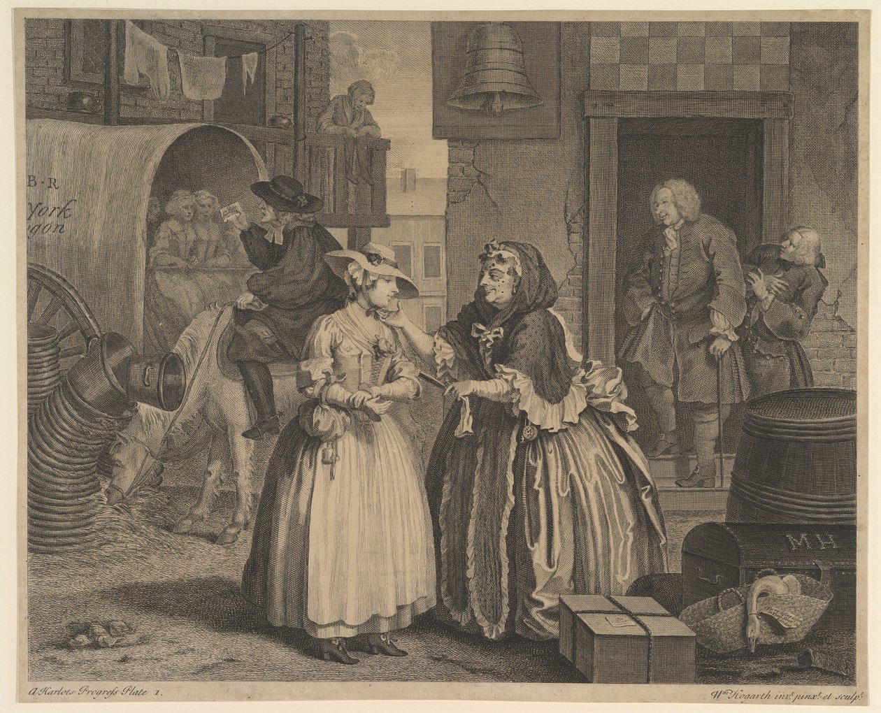 A Harlots Progress, Plade 1, før april 1732. af William Hogarth