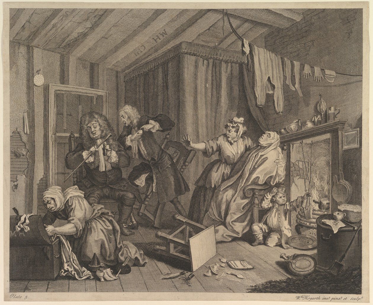 A Horlots Progress, Plade 5, før april 1732. af William Hogarth