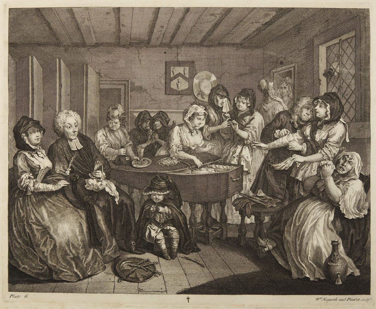 En prostituerets løbebane, tavle 6 af William Hogarth