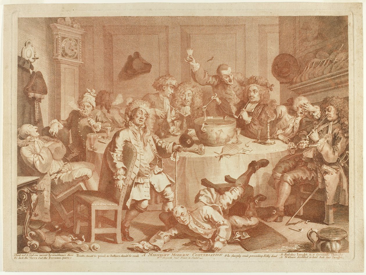 En moderne midnatssamtale af William Hogarth