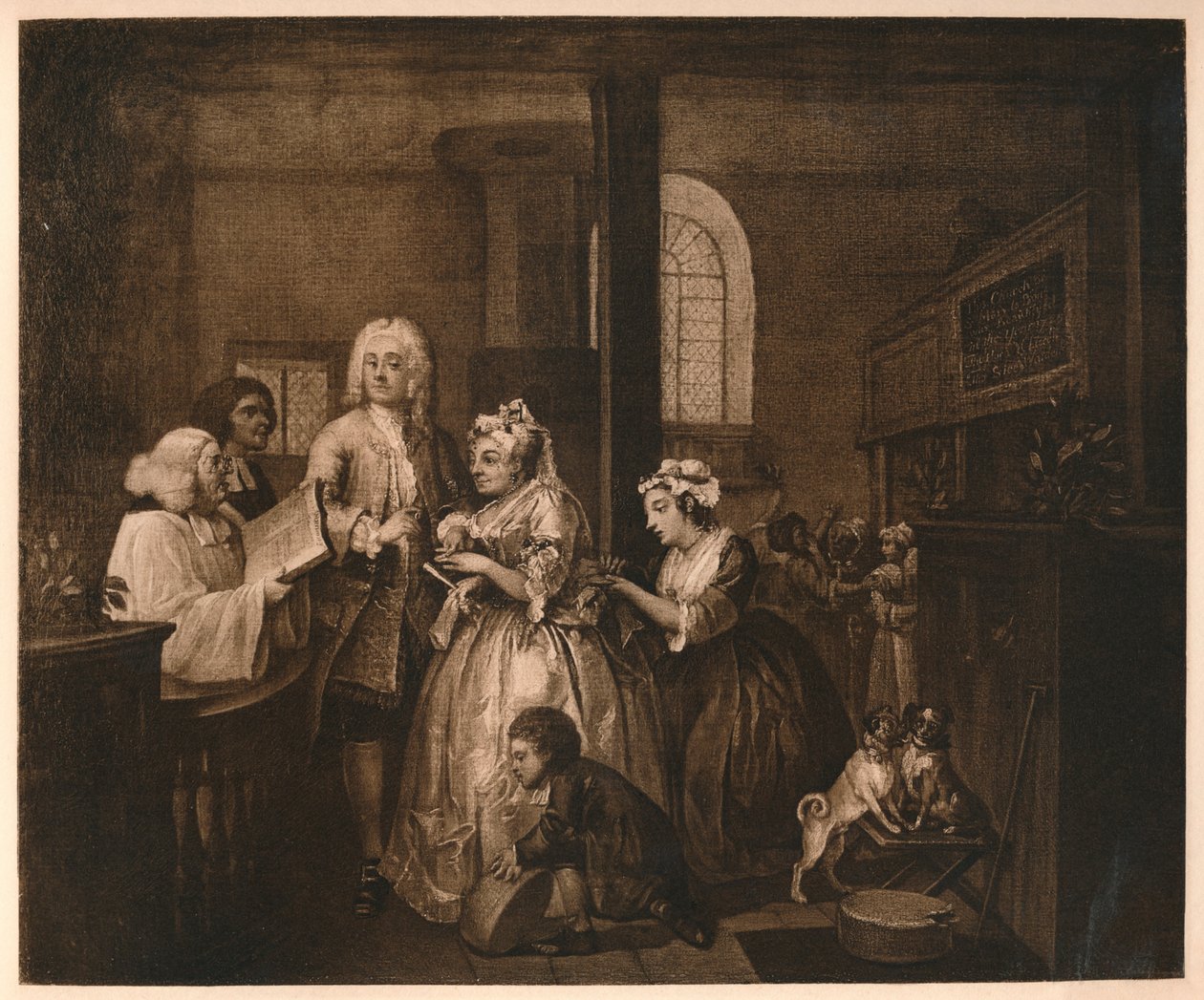 En rivende fremgang - 5: Han gifter sig, 1733. af William Hogarth
