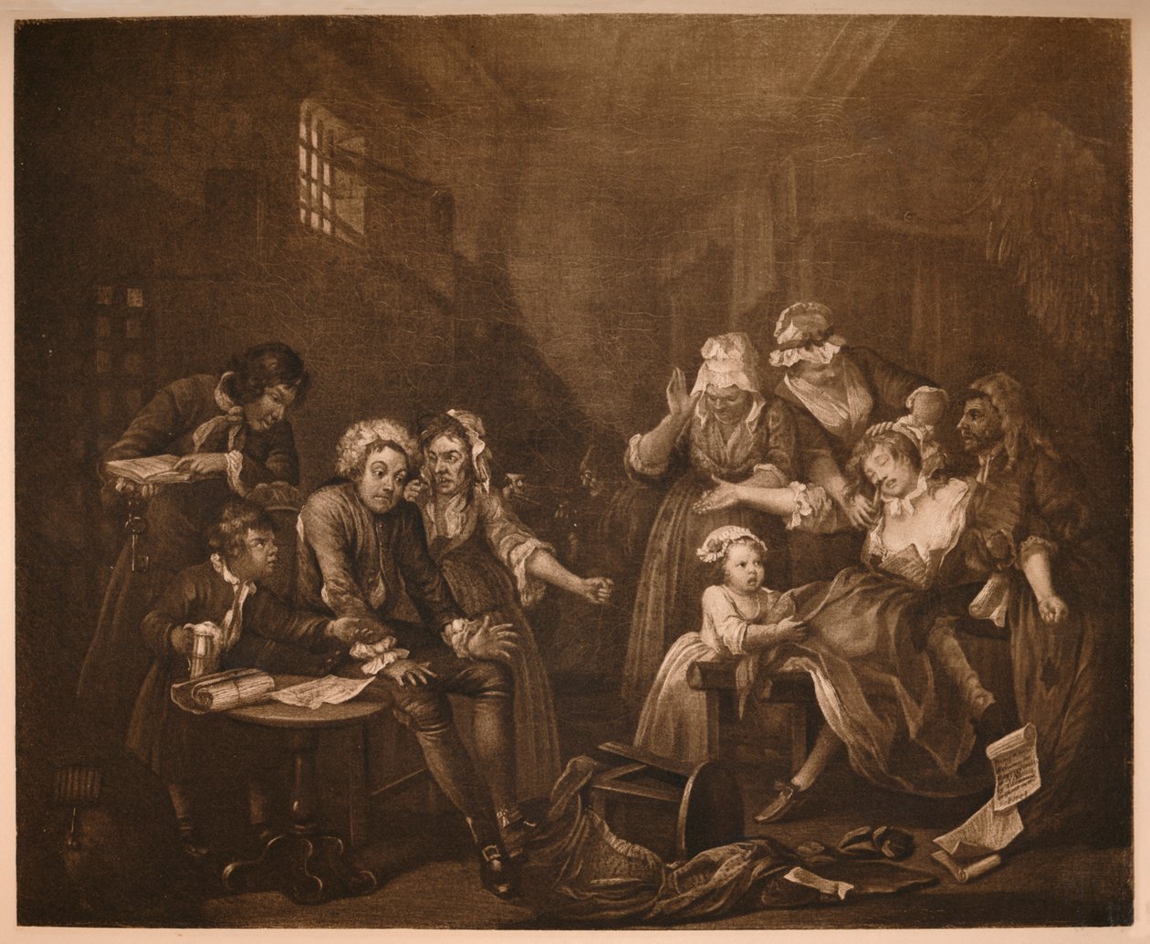A Rakes Progress - 7: Fleet Prison, 1733. af William Hogarth