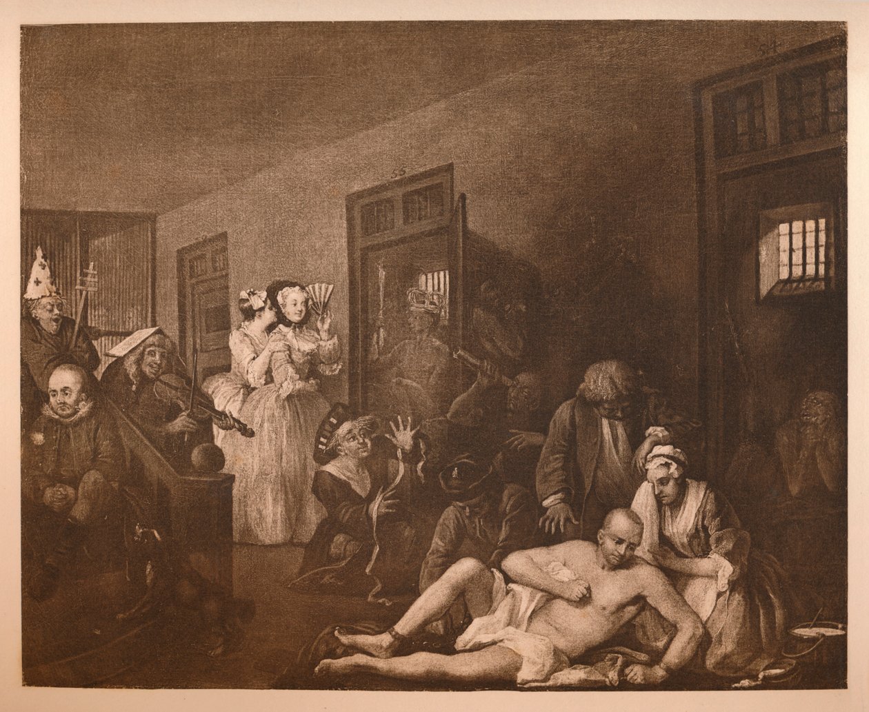 A Rakes Progress - 8: The Mad House, 1733. af William Hogarth