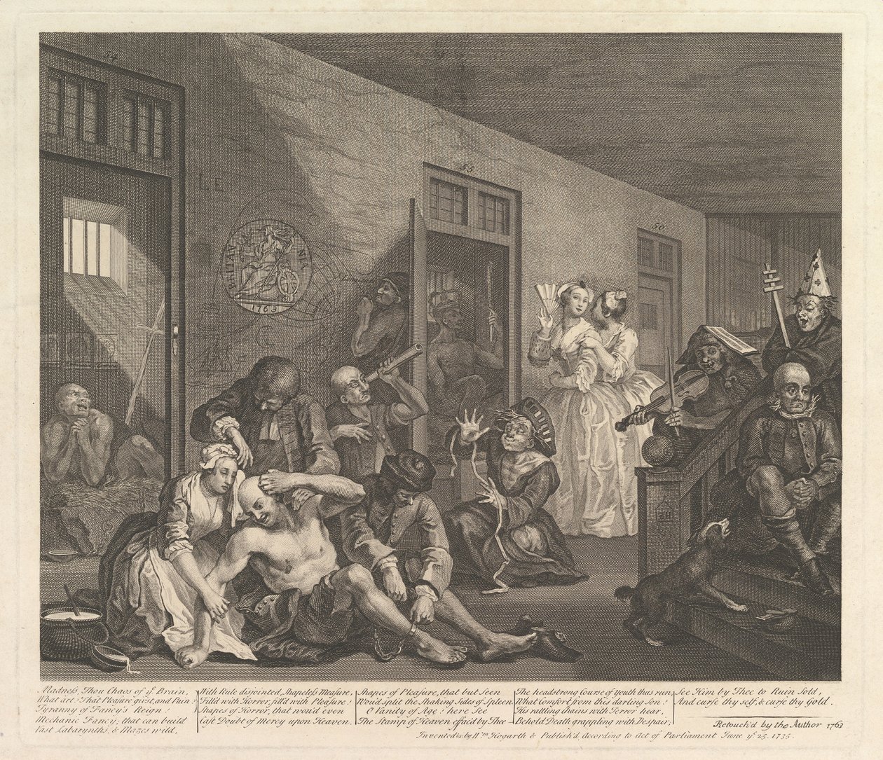 A Rakes Progress, Plade 8, [25. juni 1735] genudgivet 1763. af William Hogarth