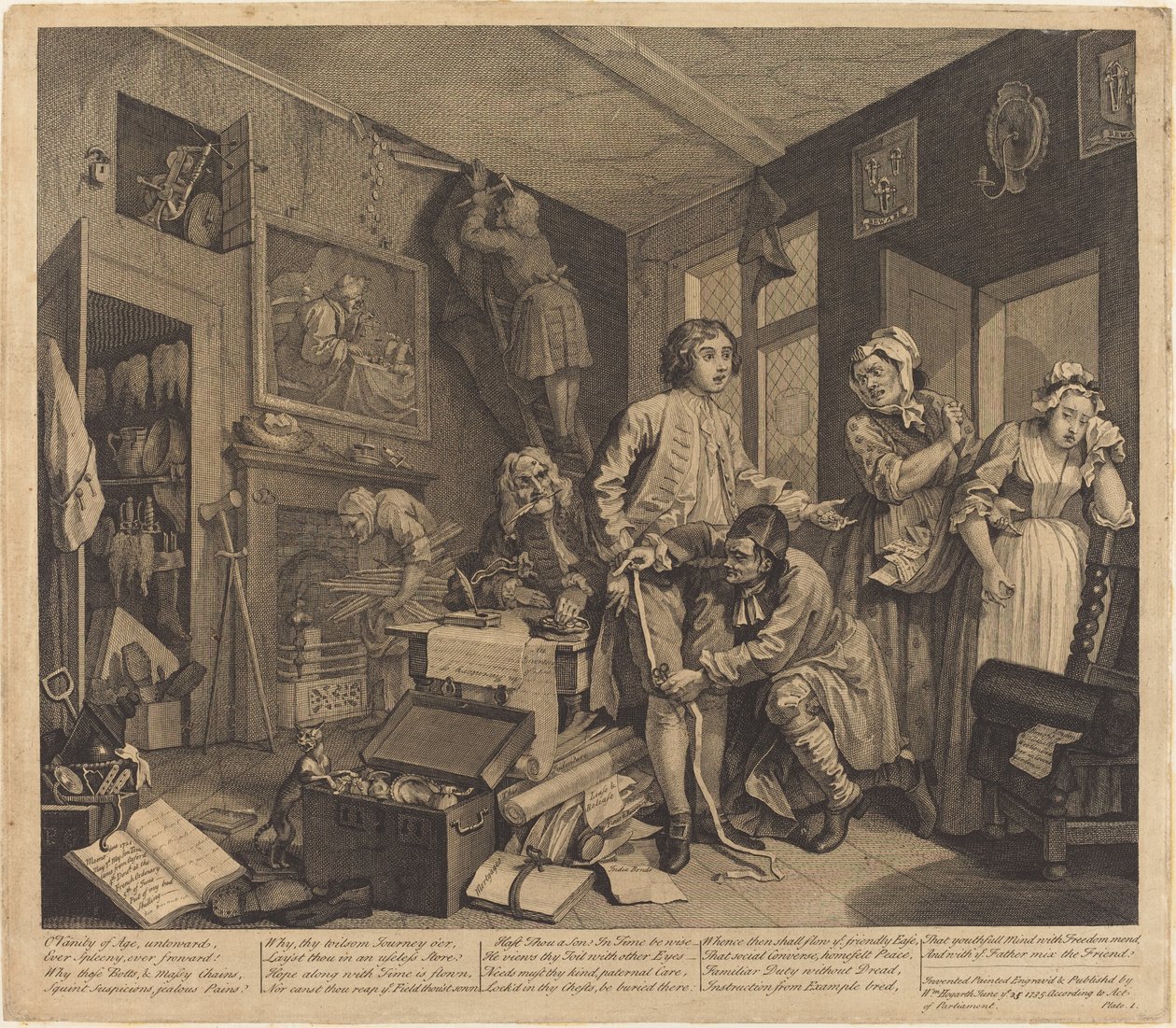 En rakes fremgang: pl.1 af William Hogarth