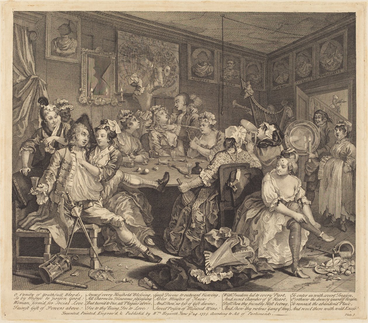 En levemands karriere: blad 3 af William Hogarth