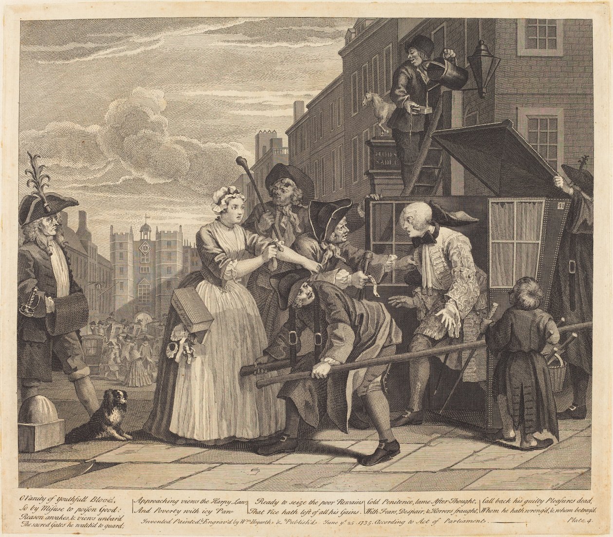 En rakes fremgang: pl.4 af William Hogarth