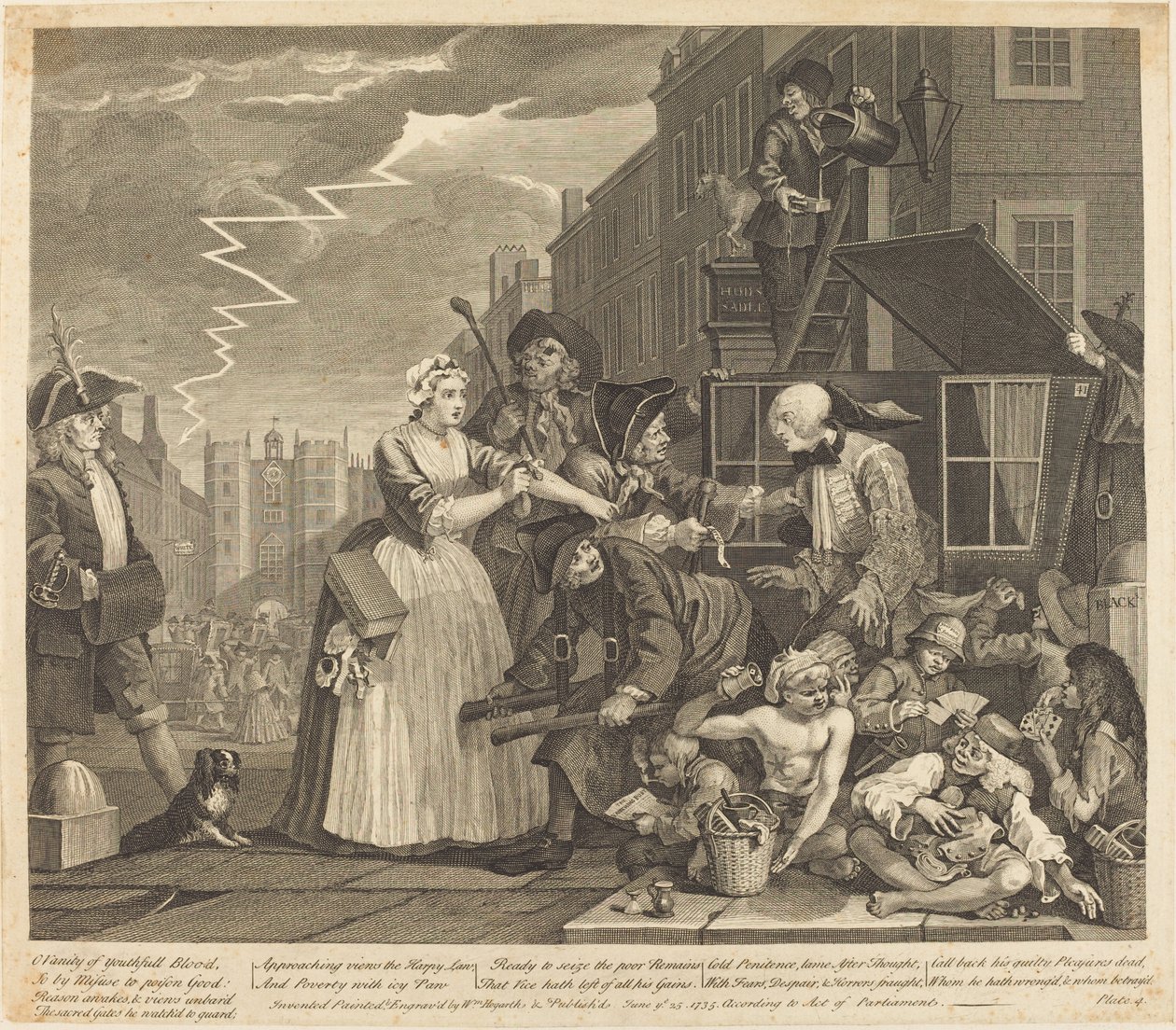 En rakes fremgang: pl.4 af William Hogarth